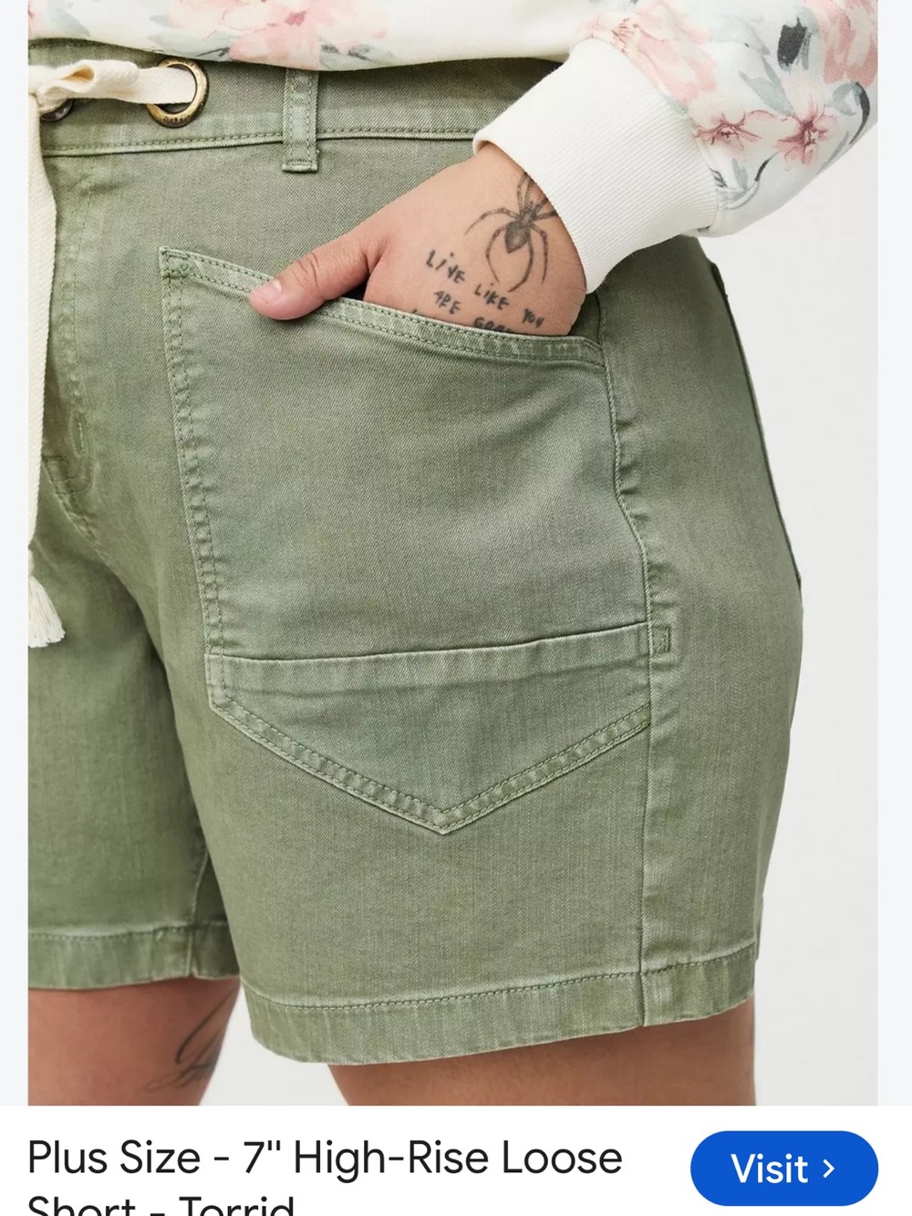 torrid Olive Green Cargo Shorts with Drawstring